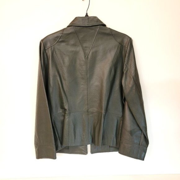 Terry Lewis Classic Luxuries Dark Green Leather Jacket Women's Size Medium - Picture 4 of 4